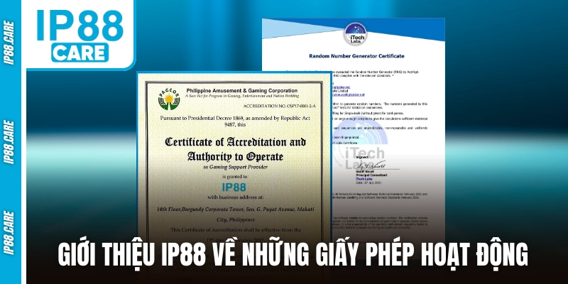 Giới thiệu IP88 về những giấy phép hoạt động